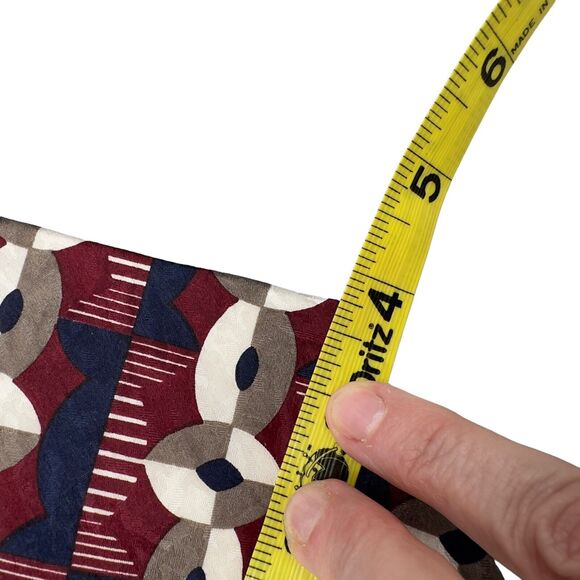 Tom James Mens Vintage Silk Dress Tie Made in USA Multi Geometric 58" 3.75" - Picture 8 of 9